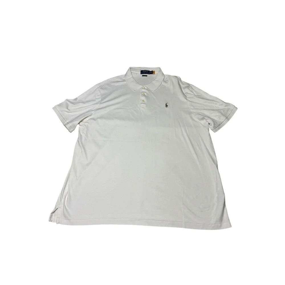Polo Ralph Lauren Mens XXL White Classic Fit Short Sleeve Cotton Polo SOFT Shirt